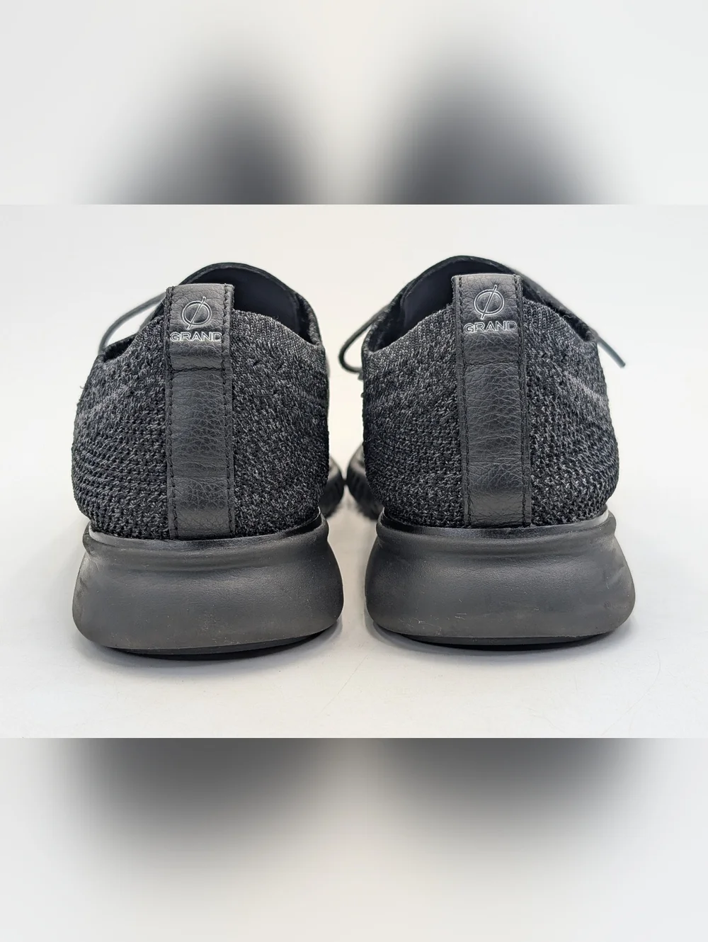Cole Haan Grand.OS Men Size 11.5M Comfort Oxford Wingtip Dark Grey Knit Lace-Up